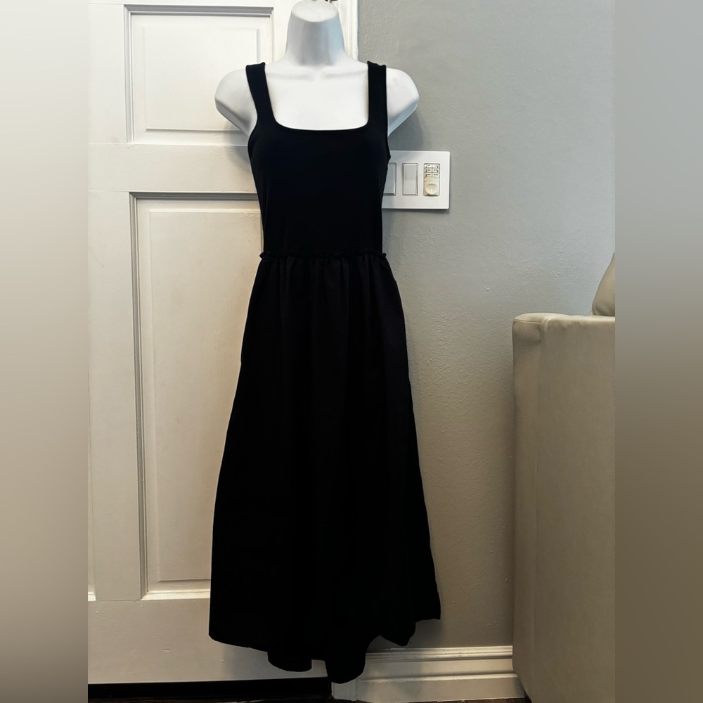 Women's xs black paper bag waist dress a new day
